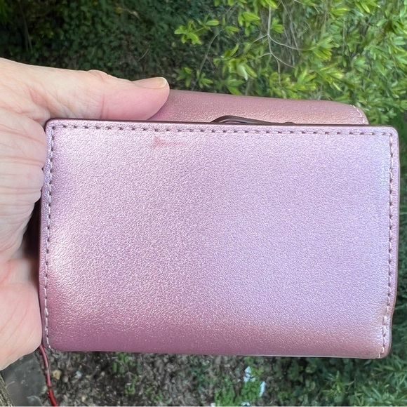 COACH Women's Metallic Pink Micro Wallet Pre owned AUTHENTIC - Picture 7 of 7